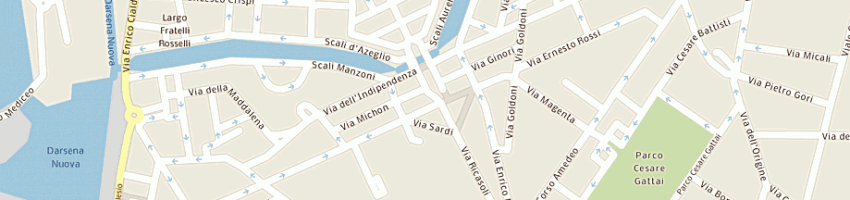 Mappa della impresa pizzeria nuova roma (snc) a LIVORNO