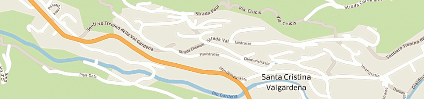 Mappa della impresa cassa raiffeisen di selva di val gardena scarl a SANTA CRISTINA VALGARDENA