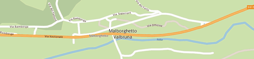 Mappa della impresa albergo ristorante la baita a MALBORGHETTO VALBRUNA