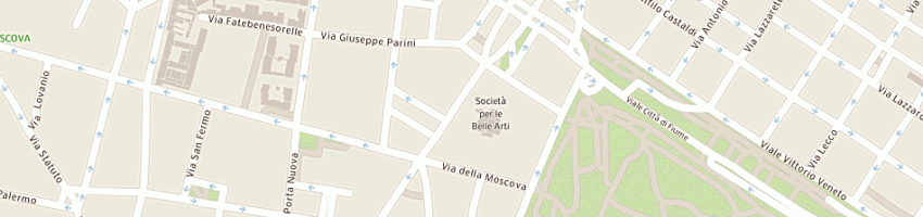 Mappa della impresa societa' per le belle arti ed esposizione permanente a MILANO